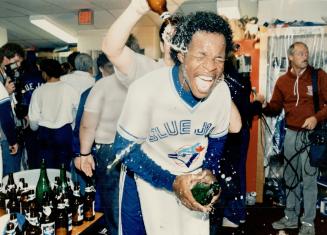 Tony Fernandez didn't mind being drenched in champagne during celebrations after victory