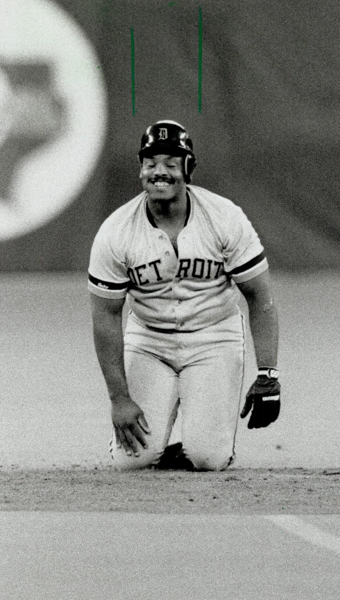 Anything you can do . . . Kelly Gruber, left, had a pair of homers for the  Blue Jays but ex-Jay Cecil Fielder countered with three of his own for the  Tigers