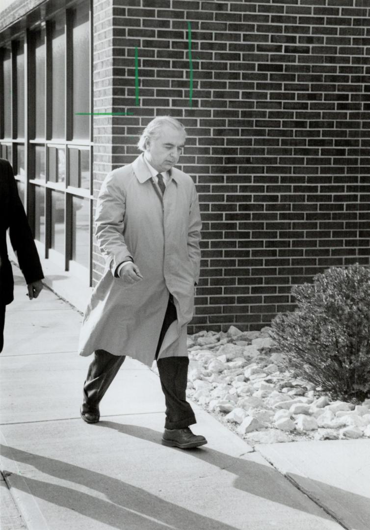 Feuding York Aldermen. Aldermen Nicolo Fortunato and Frances Nunziata today leave East Mall court, where Fortunato appeared on charges of threatening (...)