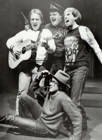 Paul Chato (glasses), Rick Green (Kiss Shirt), Dan Redican (policeman), Peter Wildman (puppet or guitar)
