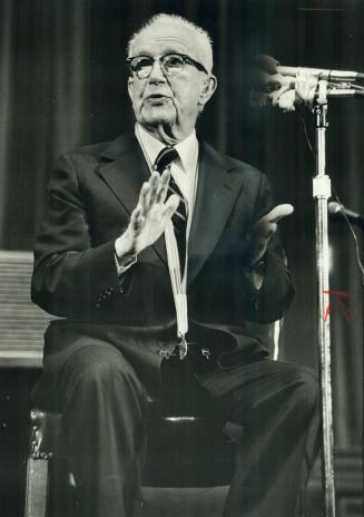 Buckminster Fuller emote at 'Woodstock with satellites'