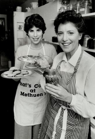 Meatless mincemeat is a specialty of TV cook Ruth Fremes, here with her daughter Susan, 28, a lawyer, in her Cabbagetown house