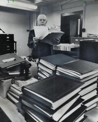 Former Premier Leslie Frost. Working on his archives at Queen's Park