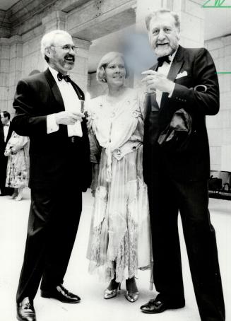 Above left, film director and Stratford board member Norman Iewison, with wife, Dixie, and Murray Frum, president-elect of the Stratford Festival board