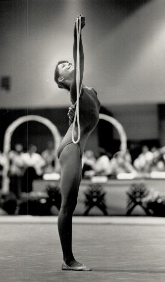 Medal winner: Mary Fuzesi is shown doing her routine at the recent Pan American games
