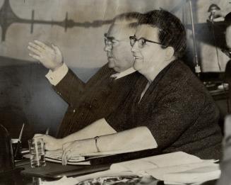 Metro chairman Gardiner and Mrs. Marie Curtis. Big Daddy pounded the table and demanded proof of costly blunders