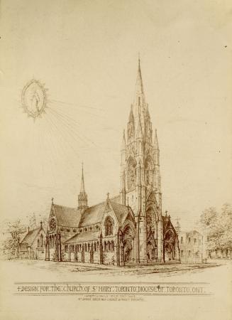 Plan (elevation) of St. Mary's Roman Catholic Church, Bathurst St., west side, between Adelaide St. West & Portugal Sq., Toronto, Ontario