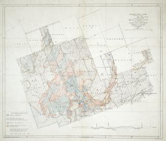 Map showing the distribution of the rock formations in parts of the counties of Peterborough, Hastings, Addington & Frontenac, Province of Ontario to (...)
