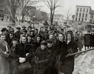 Crowds lined up outside the Wentworth county courthouse in Hamilton as hundreds sought seats for the spectacular trial