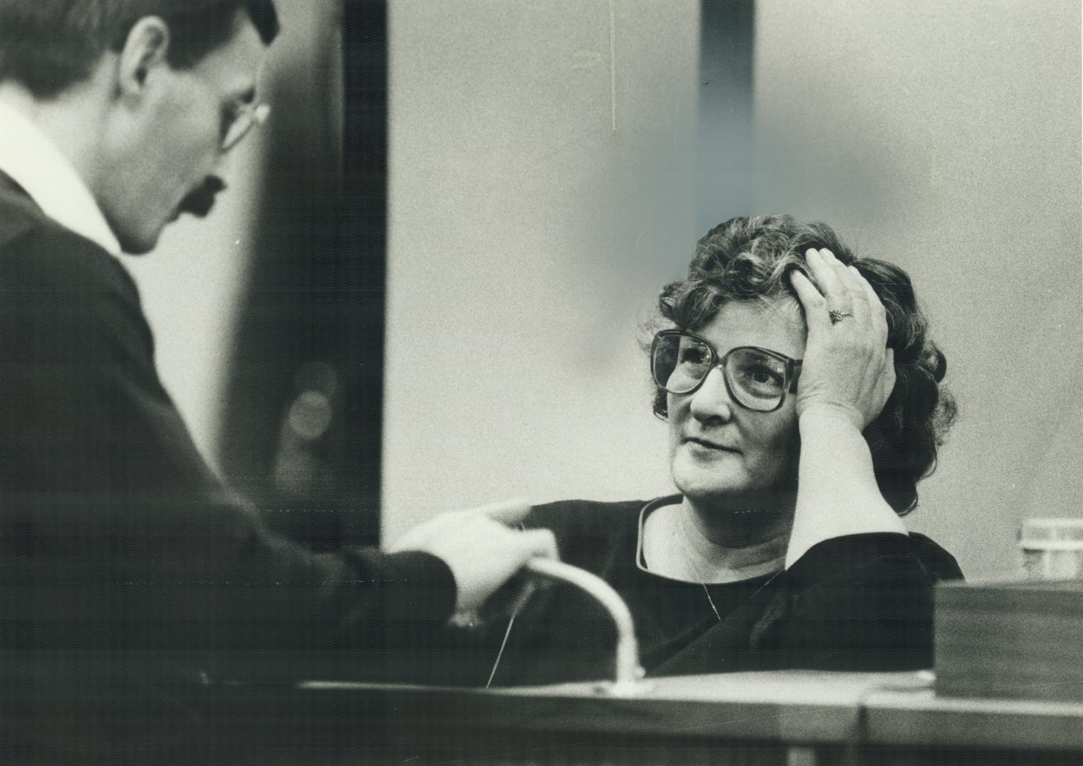 On the stand: Nurse Mary Costello testifies at Grange commission yesterday that some nurses at Hospital for Sick Children were afraid to join one team because it had so much bad luck