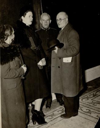 L to R. Mr MacDonald (Ms Mrs) Margine Crastble Brig. E. Bren Mr. Alex MacDonald (father)