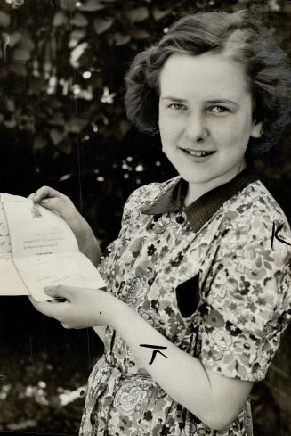 Her letter and poem brought Royal recognition, Twelve-year-old Joyce McGahey, Star carrier girl, of Hillsdale Ave