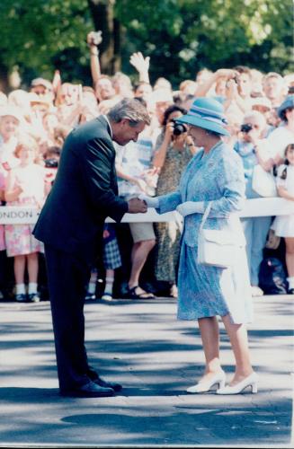 Queen Elizabeth II and Mike Harris