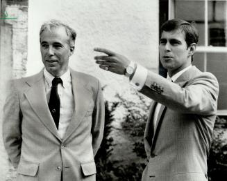 Sentimental journey: Prince Andrew renews his memories of Lakefield College, which he attended in 1977, as he chats with his former headmaster, Terry Guest