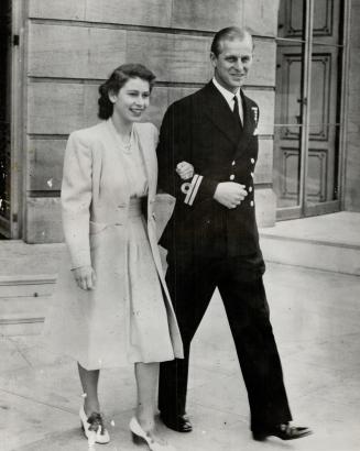 The Future Queen of England, Princess Elizabeth, and her future husband, Naval Lieut