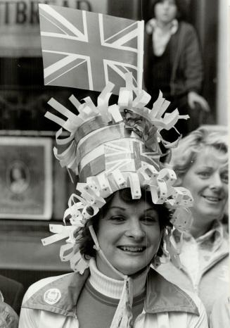 This girl in jubilee gala was photographed on Trafalgar Square
