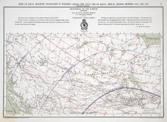 Lines of equal magnetic inclination in western Canada for 1917