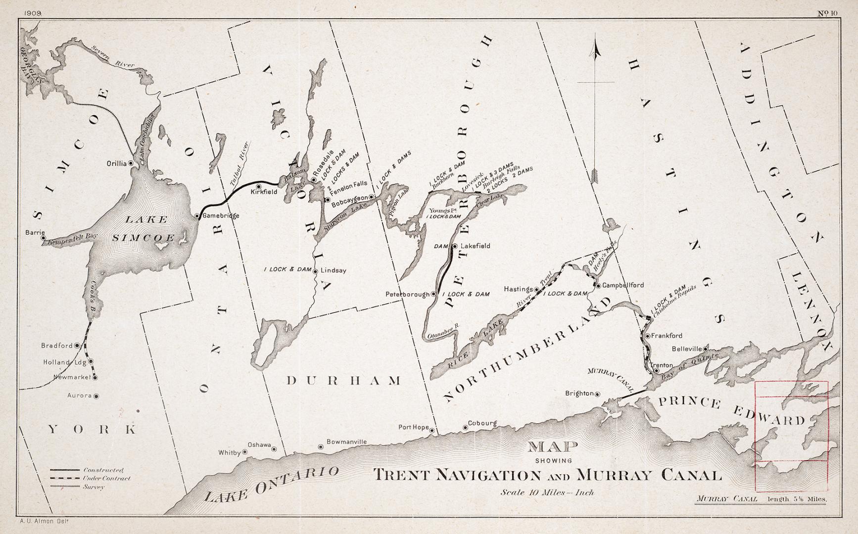 Map showing Trent navigation and Murray Canal