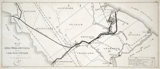 Map showing line of Welland Canal between Lakes Erie & Ontario