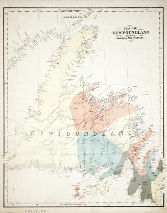 Map of Newfoundland from the Geological Map of Canada