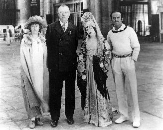Sir Arthur and Lady Conan Doyle with Mary Pickford and Douglas Fairbanks