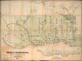 Hart & Rawlinson's Map of the City of Toronto, with Suburbs of Yorkville, Parkdale, Seaton Village, Brockton, and Ben-Lamond