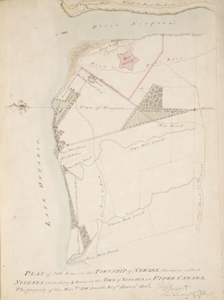 Plan of 206 acres in the Township of Newark otherwise called Niagara including 4 acres in the town of Niagara in Upper Canada, the property of the Hon. D W Smith Esqre. Surveyr. Genl.