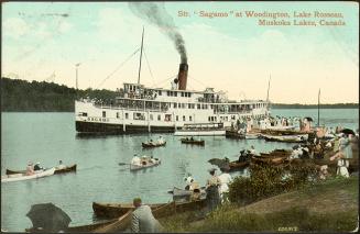 Steamer ''Sagamo'' at Woodington, Lake Rosseau, Muskoka Lakes, Canada