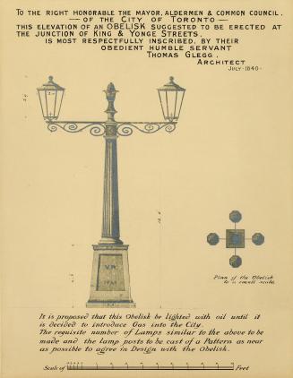 Proposed first gas lamp for Toronto
