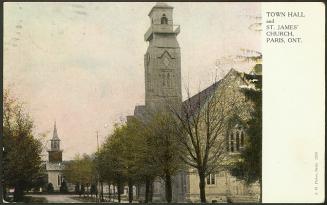 Town Hall and St. James Church, Paris, Ontario