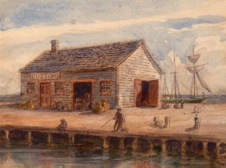 Image shows a Customs House by the lake.