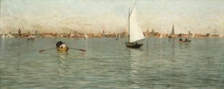Image shows some boats on the lake.
