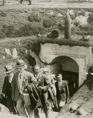 Visitors leaving the famous Grange tunnel at Vimy Ridge