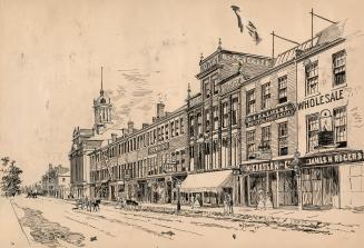 King Street East, circa 1872, south side, looking east from east of Church Street