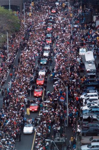 Blue Jay Way: The downtown core was transformed into a sea of true blue Jay fans