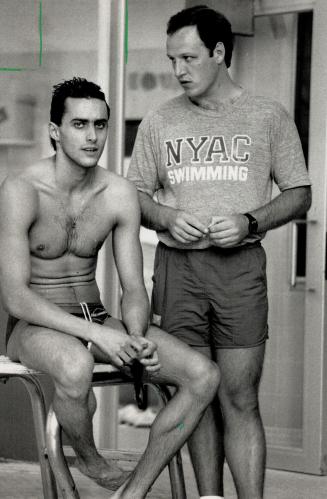 Disappointed: Czechoslovak defector Marcel Gery, left, with his coach Jim Fowlie, won't represent Canada in the Summer Olympics because he can't get his citizenship in time