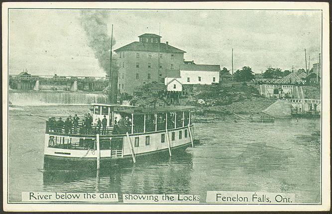 River below the dam showing the locks, Fenelon Falls, Ontario