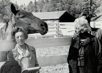 Mrs. Edna Gardiner at Glassco farm. She, Humber Valley Advisor Board, toured new park