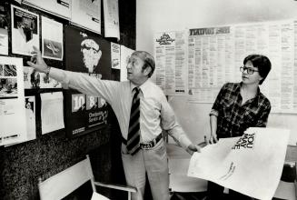Pointing the way: Brantford student Joe Stevens visits his hero, advertising whiz Jerry Goodis, at MacLaren Advertising