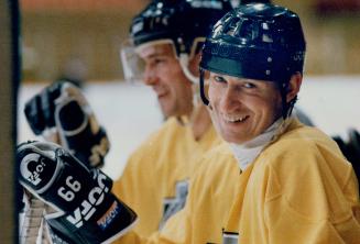 Big brother: Wayne Gretzky, shown when Kings came to Toronto recently, set the mold but he is no longer the only stylish centre in family