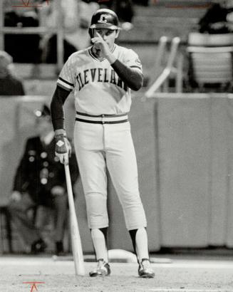 Ritual at the plate, Star photographer Frank Lennon caught Mike Hargrove of the Cleveland Indians as he went through an elaborate ritual prior to step(...)