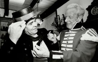 Costumed in an 18th century sailor's uniform, Garry Haxton, president of the Navy League branch in Scarborough