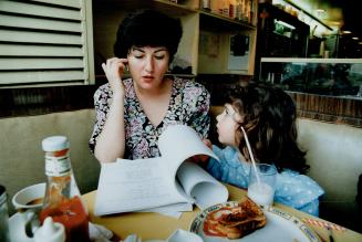 Gail Harvey (with daughter Katie) wrote the script of The Shower in a local diner