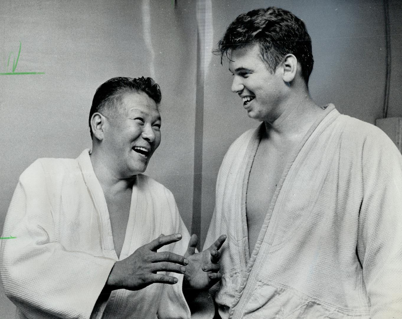 Coach Frank Hatashita and Canada's Big Doug Rogers: Rogers is medal hope in Olympic heavyweight judo