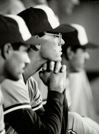Above: A studious Tom Henke awaits the late innings and a call to action