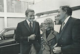 Featured guest at opening of Stratford Film Festival on Saturday, actor Charlton Heston (left) chats with festival administrators Anne Shelby and Gera(...)