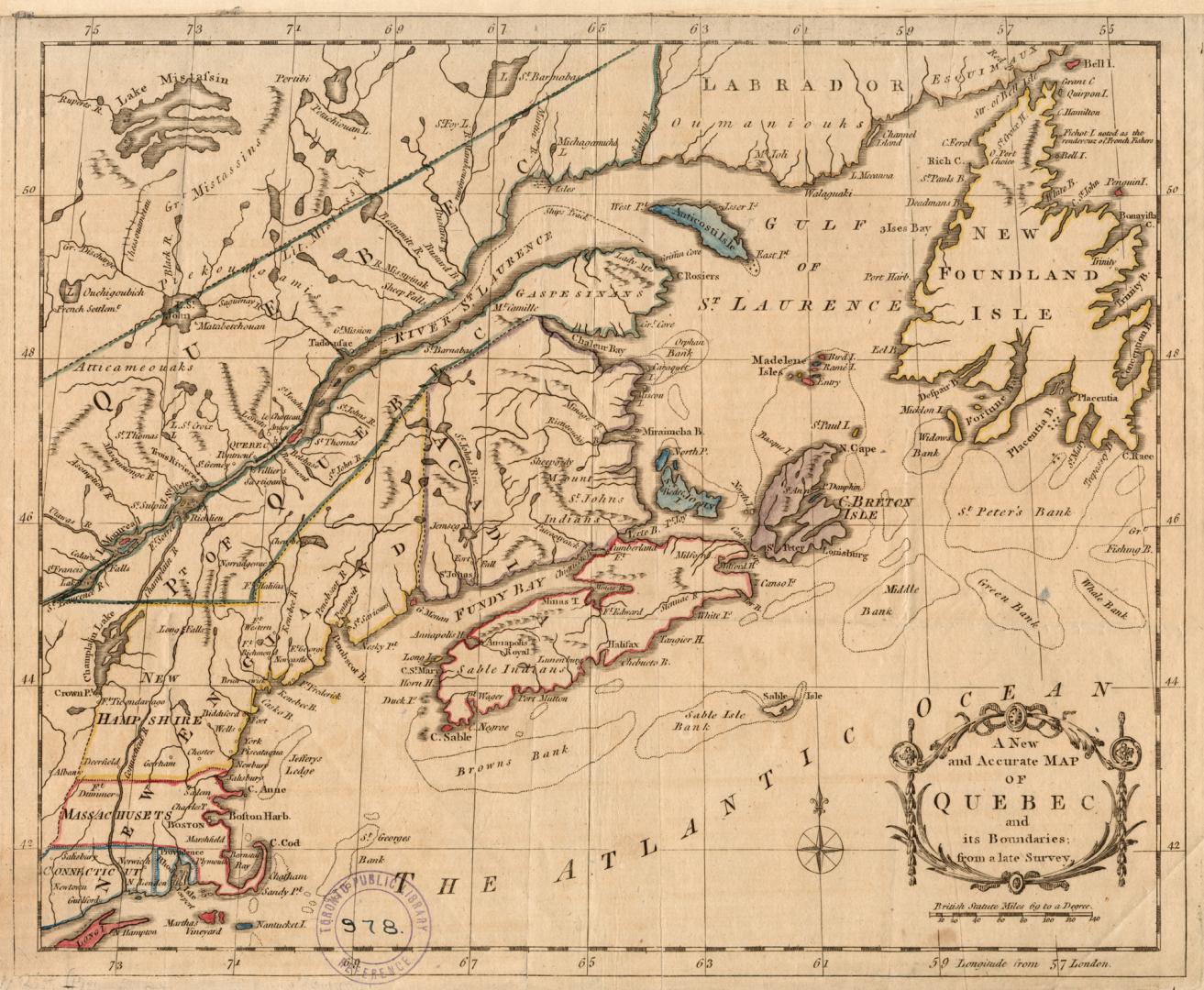 A new and accurate map of Québec and its boundaries from a late survey