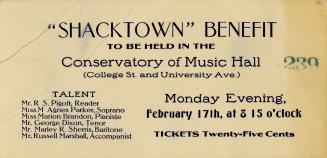 ''Shacktown'' Benefit to be held in the Conservatory of Music Hall (College St