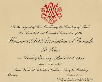 Woman's Art Association of Canada at home on Friday evening, April 21st, 1989