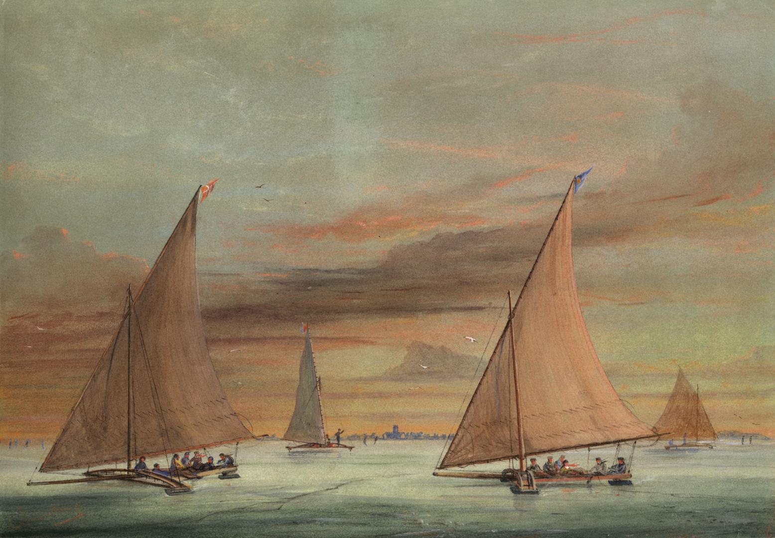 Image shows a few boats on the lake.
